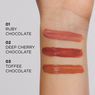 Eveline 02 Toffee Chocolate Deep Cherry liquid lipstick with glossy lips effect - 2