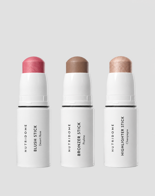 Face makeup and contouring set: bronzer, blush and highlighter sticks, Nutridome