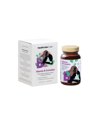 B Complex Vitamins Complex Gluten and Lactose-Free Health Labs Care 60 Capsules - 2