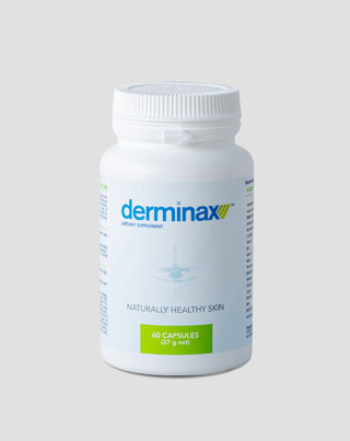 Derminax tablets with zinc and vitamins C, E and B2 for acne, blemishes and imperfections