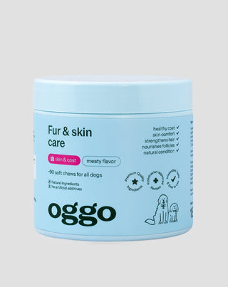 dietary supplement fur &amp; skin karma for dogs for beautiful coat and healthy skin oggo 180 g