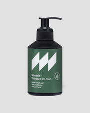 Facial cleansing gel with postbiotics and panthenol to cleanse and care for beards Monolith