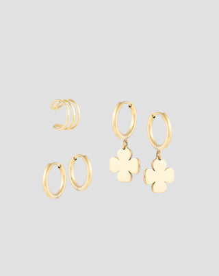 Set of gold-plated stainless steel earrings Mys_3 - 1